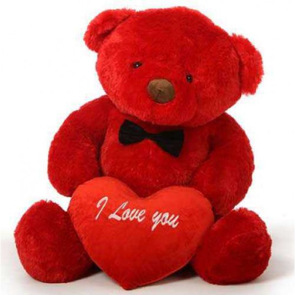 2 feet big red teddy bear with red I Love You Heart